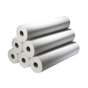 Draps d'examen ouate lisse blanche 50x35cm, 150 formats, prédécoupés 2 x 18 g/m² en carton de 12 rouleaux
