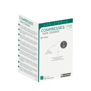 Compresses non tissées 4 plis non stériles 40gr 7,5x7,5cm