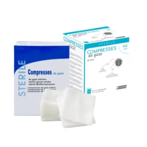 Compresses gaze stériles 8 plis