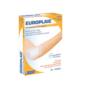 pansements adhésif chirurgical europlaie 5x7cm stérile 100pcs